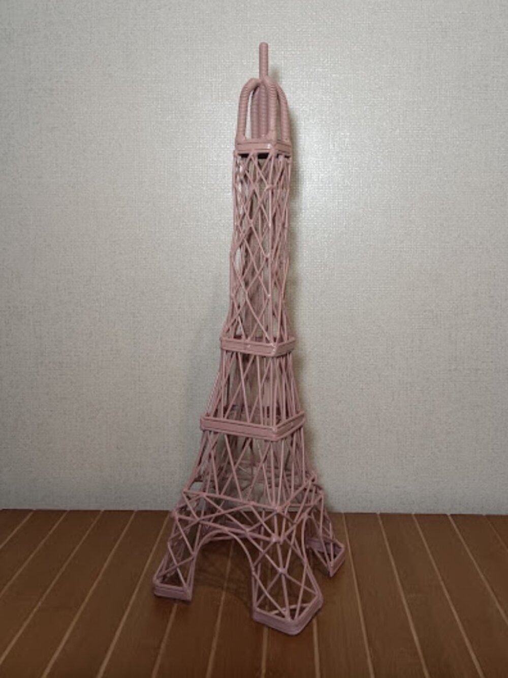 Eiffel Tower Mauve Pink Sculpture Metal 19" Girls Room Office Bathroom Decor